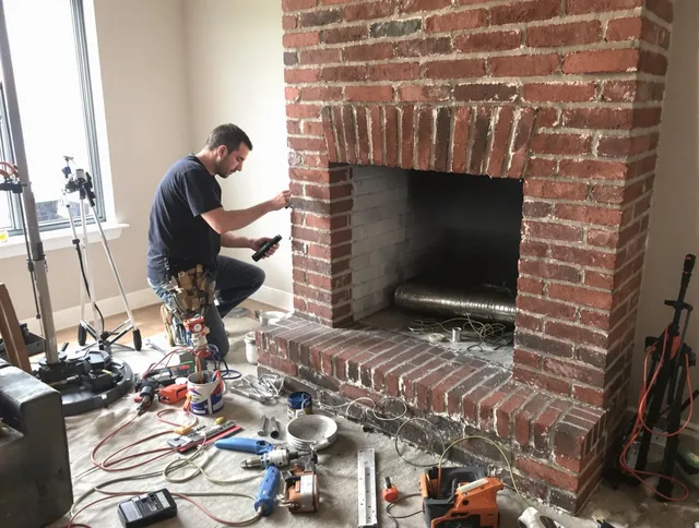 Lawndale Chimney Sweep specialist finalizing chimney liner service in Lawndale, CA