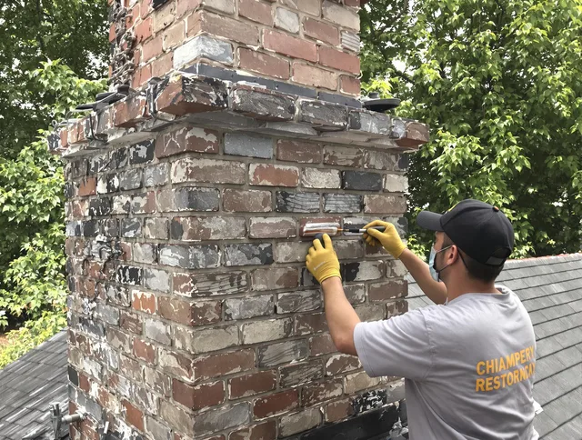 In-progress chimney restoration by Lawndale Chimney Sweep in Lawndale, CA