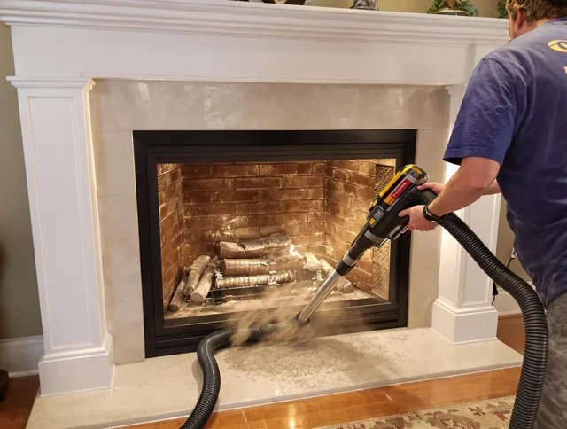 Fireplace cleaning performed by Lawndale Chimney Sweep in Lawndale, CA